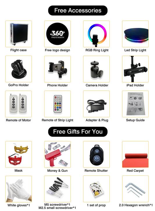US Local Video 360 Picture Booth Portable Rotate 360 Camera 360 Photobooth