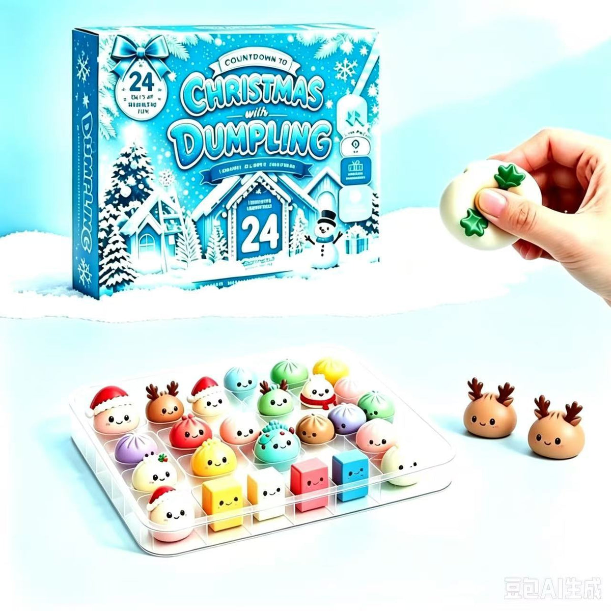 24Pcs Dumpling Squishy Blind Box