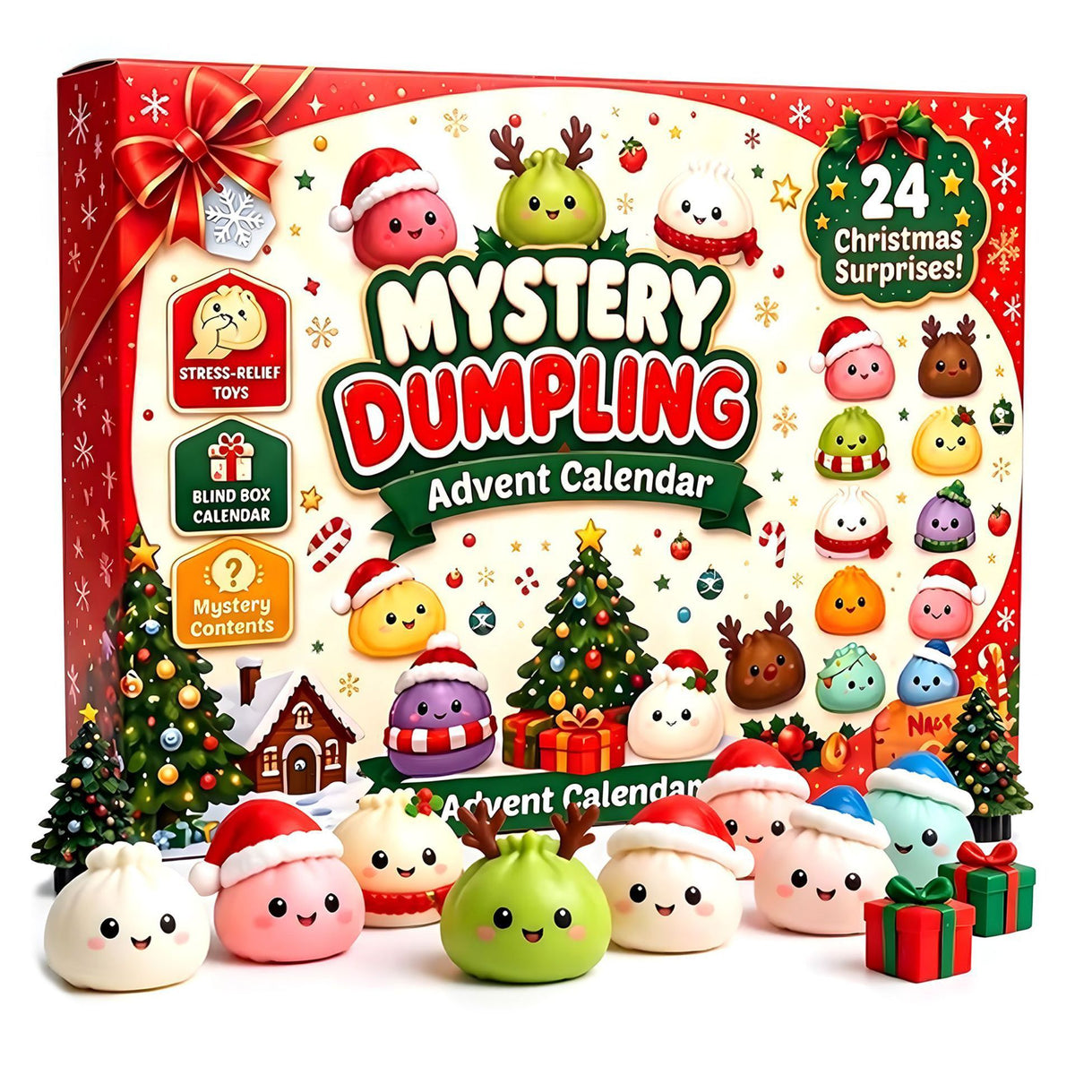 24Pcs Dumpling Squishy Blind Box